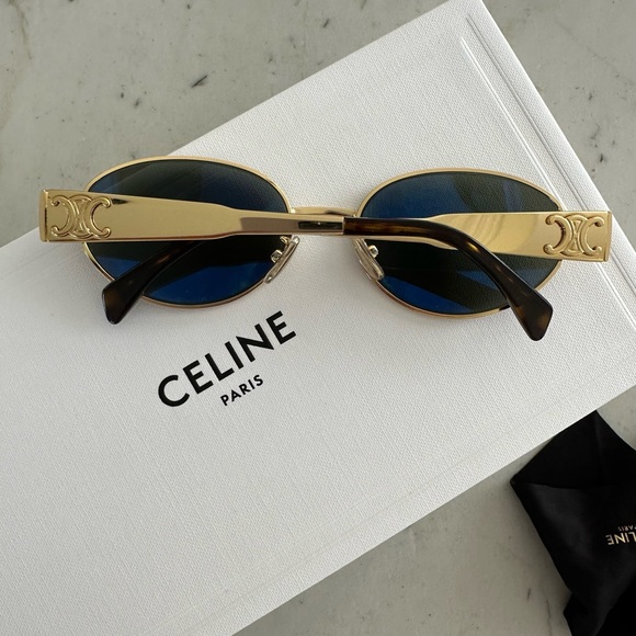 Celine Gold and Black Sunglasses - Picture 2 of 8